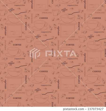 coffee seamless pattern 137073427