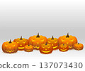 Orange Halloween pumpkins abstract background 137073430