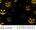 Glowing eyes of monsters in the dark of night. Halloween background 137073437