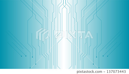 Blue white minimal abstract futuristic tech background with circuit lines 137073443