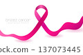 Breast cancer awareness month. Pink ribbon concept wave on light background 137073445