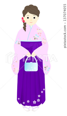 Graduation ceremony_Woman in hakama Graduation ceremony_Woman in hakama 137074055