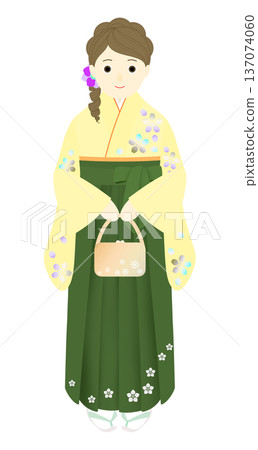 畢業典禮上身穿袴的女子 137074060