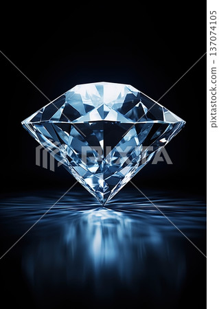 Large diamond isolated on black background. Ai Generative 137074105