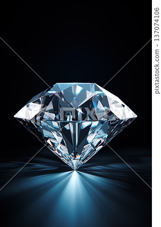 Large diamond isolated on black background. Ai Generative 137074106