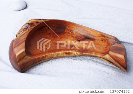 wooden bowl isolated on white background, luxury cutlery wooden bowl isolated on white background, luxury cutlery 137074192