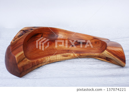 wooden bowl isolated on white background, luxury cutlery wooden bowl isolated on white background, luxury cutlery 137074221