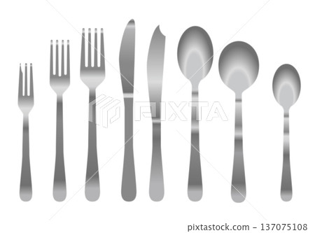 Vector illustration of a set of cutlery, (fork, knife, spoon 137075108
