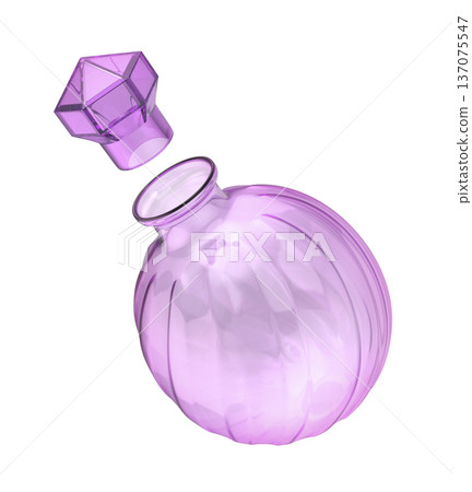 Empty decorative purple glass bottle 137075547