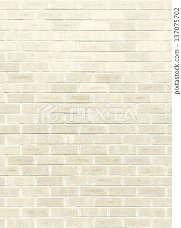 Vertical background image of the exterior wall of a newly constructed ivory brick house 137075702