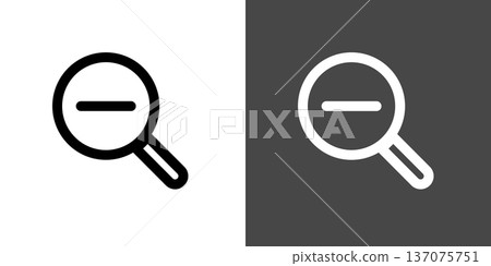 Simple magnifying glass icon illustration - minus 137075751