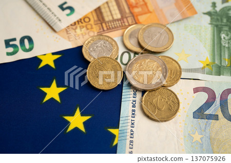 Euro banknote cash money, finance economic banking business exchange market. 137075926