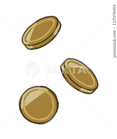 Golden coin (coin/medal) Simple and relaxed hand-drawn illustration material Golden coin (coin/medal) Simple and relaxed hand-drawn illustration material 137076404