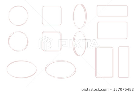 Sepia circle and rectangle frames set. 137076498