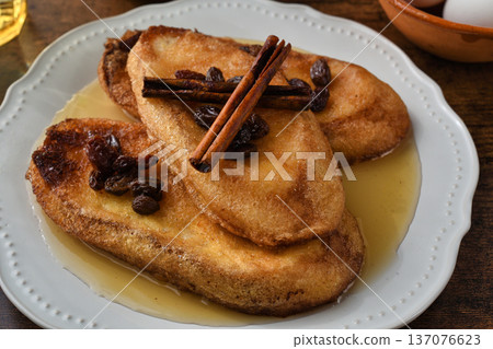 Caballero pobre, a dessert from the Yucatan Peninsula of Mexico 137076623