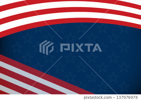 American Patriotic Background With Stars and Red White Stripes Banner for Fourth of July 137076978