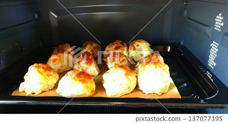 Oven baked cheese scones 137077395