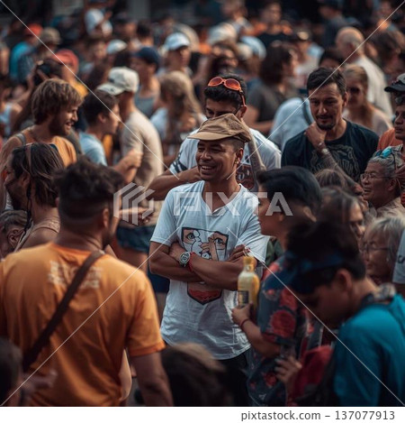 People forming a crowd People forming a crowd 137077913