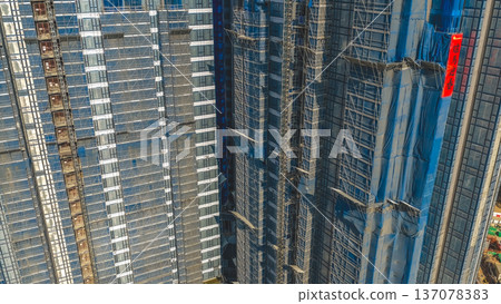 Closeup view of dense residential tower facades in Kwu Tung Feb 18 2026 Closeup view of dense residential tower facades in Kwu Tung Feb 18 2026 137078383