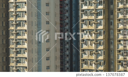 Closeup view of dense residential tower facades in Kwu Tung Feb 18 2026 Closeup view of dense residential tower facades in Kwu Tung Feb 18 2026 137078387