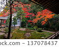 Autumn Colors Surround Zen Garden at Kyoto Hojo Garden Nov 26 2025 137078437