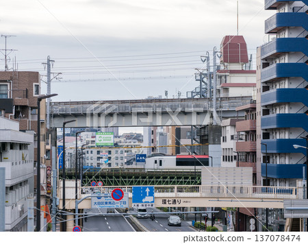 [Yokosuka Line] Limited express train crossing Kannana Dori 137078474