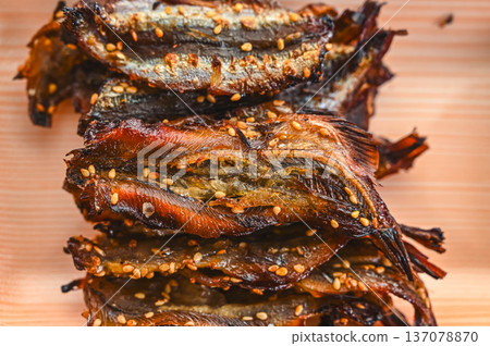 Grilled Shishamo Shishamo with Mirin 137078870