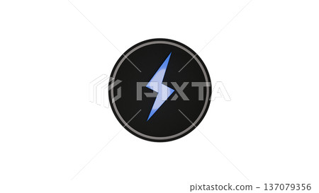[Transparent Background] 3D Blue Lightning, Lightning Bolt Mark 137079356