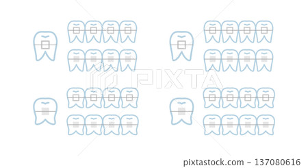 矯正牙齒的簡單示意圖 137080616