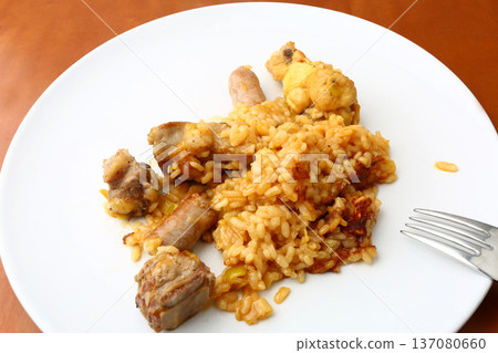 Traditional Rice with Sausages and Pork Ribs 137080660