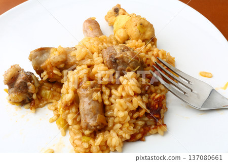 Traditional Rice with Sausages and Pork Ribs 137080661