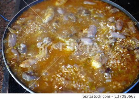 Traditional Rice with Sausages and Pork Ribs 137080662