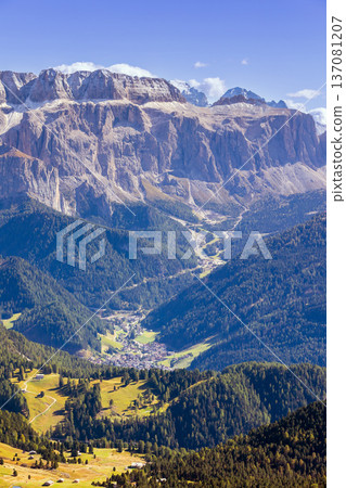View from Seceda Val Gardena, Dolomites, Italy 137081207