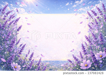 薰衣草田和幾朵波斯菊 137081428