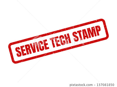 A grunged red rectangular official stamp featuring text for service technician work, perfect for technical support A grunged red rectangular official stamp featuring text for service technician work, perfect for technical support 137081850