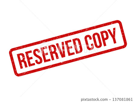 A grungy red rubber stamp marking a specific document or item as a reserved copy for exclusive use A grungy red rubber stamp marking a specific document or item as a reserved copy for exclusive use 137081861
