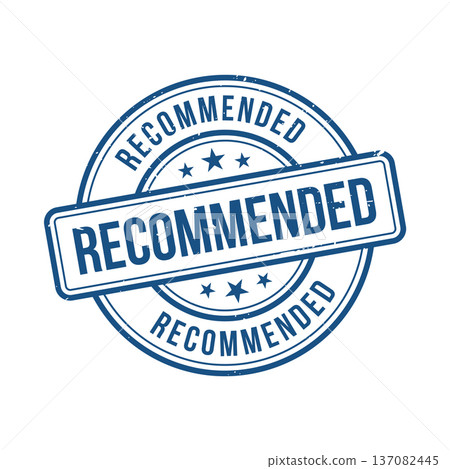 Recommended Stamp, Recommended Grunge Round Sign 137082445