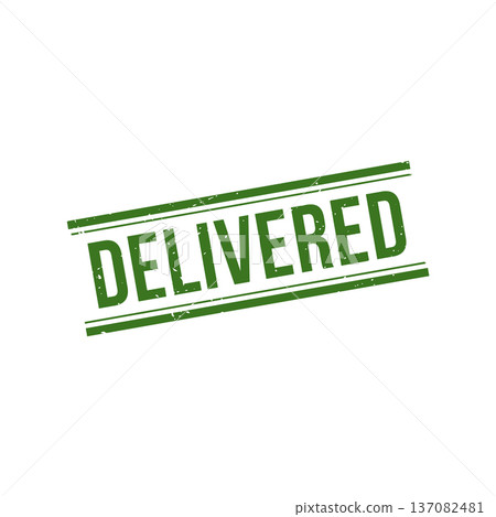 Delivered Stamp, Delivered Grunge Square Sign 137082481
