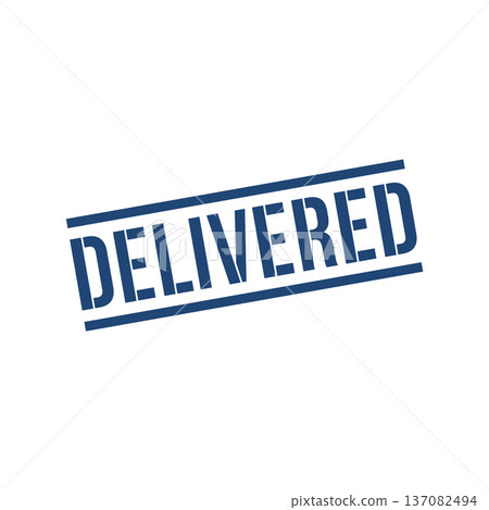 Delivered Stamp, Delivered Grunge Square Sign 137082494