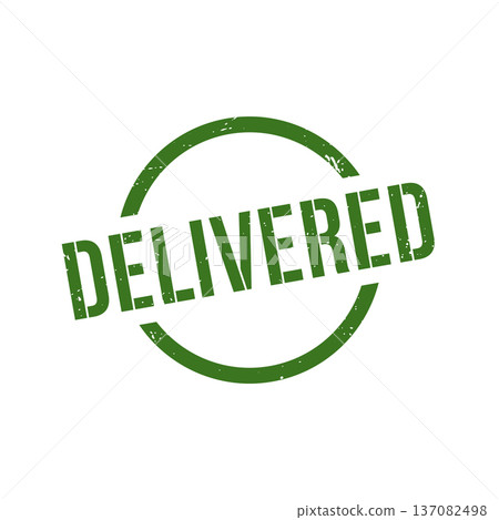 Delivered Stamp, Delivered Grunge Round Sign 137082498