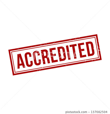 Accredited Stamp, Accredited Grunge Square Sign 137082504