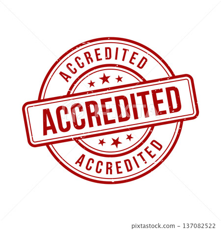 Accredited Stamp, Accredited Grunge Round Sign 137082522