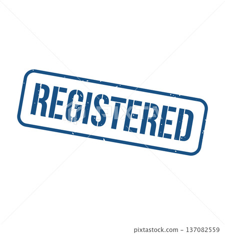 Registered Stamp, Registered Grunge Square Sign 137082559