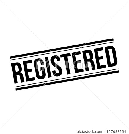 Registered Stamp, Registered Grunge Square Sign Registered Stamp, Registered Grunge Square Sign 137082564