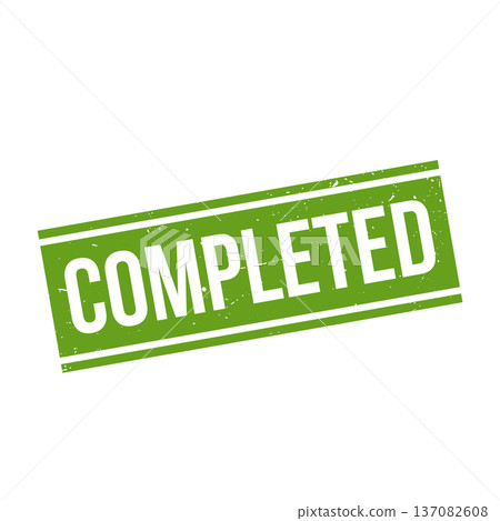 Completed Stamp, Completed Grunge Square Sign 137082608