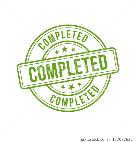 Completed Stamp, Completed Grunge Round Sign 137082623