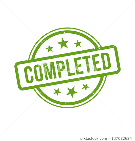 Completed Stamp, Completed Grunge Round Sign 137082624