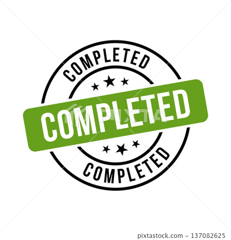 Completed Stamp, Completed Grunge Round Sign 137082625