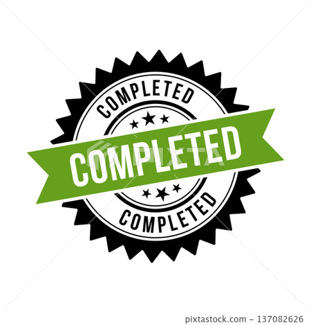 Completed Stamp, Completed Grunge Round Sign 137082626