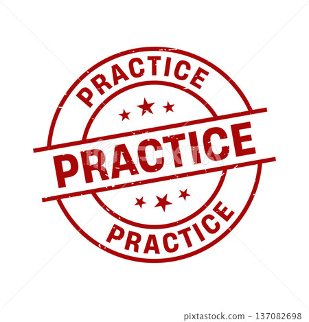 Practice Stamp, Practice Grunge Round Sign 137082698